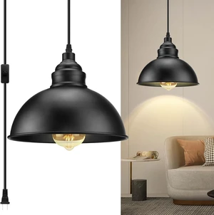 Plug in Pendant Light, 15FT Hanging Lights with Plug in Cord Plug in Pendant Light, 15FT Hanging Lights with Plug in Cord