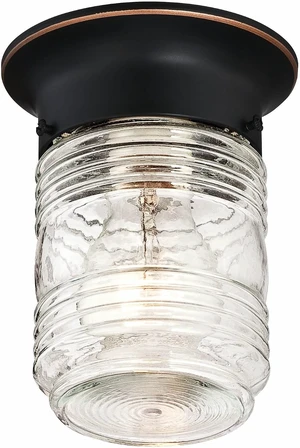 Design House Jelly Jar Flush Mount Light, Oil Rubbed Bronze Design House Jelly Jar Flush Mount Light, Oil Rubbed Bronze