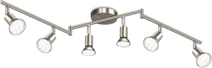 Ascher 6-Light LED Track Lighting Kit, Flexibly Rotatable Light Heads, 6 Way Ceiling Spotlight Matt Nickel Finish, Including 6 GU10 LED Bulbs (4W 400LM Daylight White 5000K) Ascher 6-Light LED Track Lighting Kit, Flexibly Rotatable Light Heads, 6 Way Ceiling Spotlight Matt Nickel Finish, Including 6 GU10 LED Bulbs (4W 400LM Daylight White 5000K)