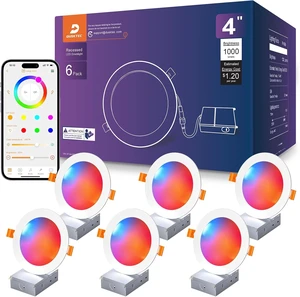 DUSKTEC Smart Recessed Lighting 4 Inch Color Changing LED Recessed Lights DUSKTEC Smart Recessed Lighting 4 Inch Color Changing LED Recessed Lights