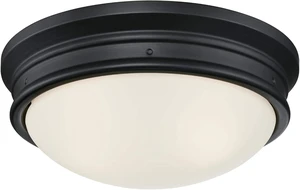 Meadowbrook 13 inch Traditional Two-Light Flush Mount Outdoor Ceiling Light Fixture Matte Black Finish, Frosted Glass Meadowbrook 13 inch Traditional Two-Light Flush Mount Outdoor Ceiling Light Fixture Matte Black Finish, Frosted Glass
