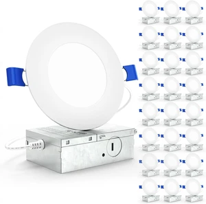Sunco 24 Pack 4 Inch Ultra-Thin LED Recessed Light, Canless, 10W=60W Sunco 24 Pack 4 Inch Ultra-Thin LED Recessed Light, Canless, 10W=60W