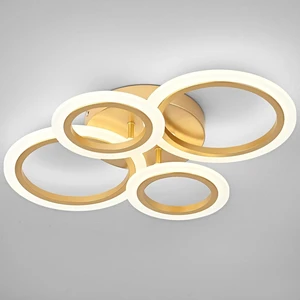 Modern LED Flush Mount Ceiling Light, Gold, 4 Rings, Not Dimmable Modern LED Flush Mount Ceiling Light, Gold, 4 Rings, Not Dimmable