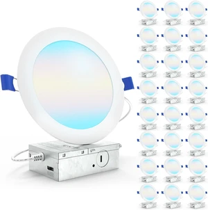 Sunco 24 Pack 6 Inch Slim LED Recessed Ceiling Lights, 5CCT, 14W, Dimmable Sunco 24 Pack 6 Inch Slim LED Recessed Ceiling Lights, 5CCT, 14W, Dimmable