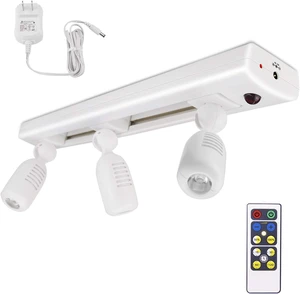BIGLIGHT LED Track Light, Dimmable Accent Lighting with Rotatable Heads, Plug in Spotlight with Remote for Lighting up Kitchen Sink Cabinet Gallery Picture Bathroom Basement Artwork BIGLIGHT LED Track Light, Dimmable Accent Lighting with Rotatable Heads, Plug in Spotlight with Remote for Lighting up Kitchen Sink Cabinet Gallery Picture Bathroom Basement Artwork
