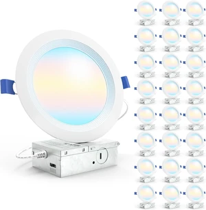 Sunco 24 Pack 6 Inch Canless LED Recessed Lights, 5CCT, 14W, Dimmable Sunco 24 Pack 6 Inch Canless LED Recessed Lights, 5CCT, 14W, Dimmable