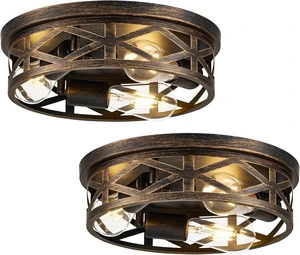 VONLUCE Flush Mount Ceiling Light 13", 3-Light Hallway Light Fixture, 2 pcs VONLUCE Flush Mount Ceiling Light 13", 3-Light Hallway Light Fixture, 2 pcs