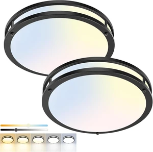 hepside 13inch Flush Mount Ceiling Light Fixture 2 Pack, Dimmable & 5 Color Temperatures Ceiling Light Black, 24W 3000K 3500K 4000K 5000K 6500K Adjustable Ceiling Lamps for Bathroom Bedroom Hallway hepside 13inch Flush Mount Ceiling Light Fixture 2 Pack, Dimmable & 5 Color Temperatures Ceiling Light Black, 24W 3000K 3500K 4000K 5000K 6500K Adjustable Ceiling Lamps for Bathroom Bedroom Hallway
