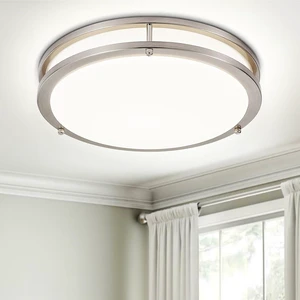 DLLT Flush Mount LED Ceiling Light: 13 Inch 5CCT (3000K-6000K) & Dimmable Ceiling Light Fixtures for Bedroom Hallway - 24W Modern Brushed Nickel Super Bright Kitchen Lighting Fixtures Ceiling DLLT Flush Mount LED Ceiling Light: 13 Inch 5CCT (3000K-6000K) & Dimmable Ceiling Light Fixtures for Bedroom Hallway - 24W Modern Brushed Nickel Super Bright Kitchen Lighting Fixtures Ceiling