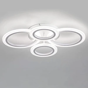 Shine LUEST 34W LED Ceiling Light with Remote, 3000-6000K Dimmable Modern Flush Mount Ceiling Lighting Fixture White 4 Rings Round Chandelier Ceiling Lamp for Small Room, Bedroom Shine LUEST 34W LED Ceiling Light with Remote, 3000-6000K Dimmable Modern Flush Mount Ceiling Lighting Fixture White 4 Rings Round Chandelier Ceiling Lamp for Small Room, Bedroom