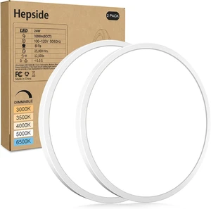 hepside 2Pack LED Flush Mount Ceiling Light Fixture, 12Inch 24W, Dimmable&3000K/3500K/4000K/5000K/6500K Adjustable Low Profile Ceiling Lights, White Round Flat Ceiling Light for Closet,Kitchen,Hallway hepside 2Pack LED Flush Mount Ceiling Light Fixture, 12Inch 24W, Dimmable&3000K/3500K/4000K/5000K/6500K Adjustable Low Profile Ceiling Lights, White Round Flat Ceiling Light for Closet,Kitchen,Hallway