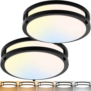2-Pack 10Inch 30W LED Flush Mount Ceiling Light Fixtures Black, Ultra Bright 3200LM Dimmable Ceiling Lights, 5CCT 2700K 3000K 4000K 5000K 6500K, Ceiling Lamps for Kitchen Hallway Bedroom Bathroom 2-Pack 10Inch 30W LED Flush Mount Ceiling Light Fixtures Black, Ultra Bright 3200LM Dimmable Ceiling Lights, 5CCT 2700K 3000K 4000K 5000K 6500K, Ceiling Lamps for Kitchen Hallway Bedroom Bathroom