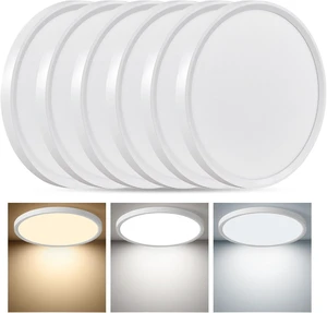 6PK 12 Inch LED Flush Mount Ceiling Light, 24W, 2520LM, 3000K/4000K/6000K CCT Selectable, 0.9inch Super Slim LED Ceiling Light Fixture, Low Profile Round Flat Panel Light for Bedroom,Kitchen,Hallway 6PK 12 Inch LED Flush Mount Ceiling Light, 24W, 2520LM, 3000K/4000K/6000K CCT Selectable, 0.9inch Super Slim LED Ceiling Light Fixture, Low Profile Round Flat Panel Light for Bedroom,Kitchen,Hallway
