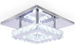 7.9" Crystal Square Flush Mount Ceiling Light LED Cool White 7.9" Crystal Square Flush Mount Ceiling Light LED Cool White