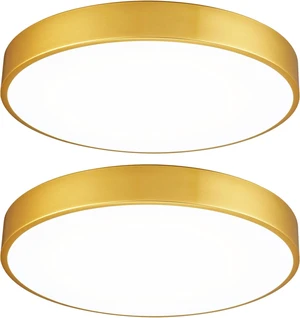 2 Pack Gold LED Ceiling Light Fixture Flush Mount 15 inch 36W, Dimmable Light Fixtures Flush Mount LED, Modern Kitchen Close to Ceiling for Bedroom, Bathroom, Living Room 2 Pack Gold LED Ceiling Light Fixture Flush Mount 15 inch 36W, Dimmable Light Fixtures Flush Mount LED, Modern Kitchen Close to Ceiling for Bedroom, Bathroom, Living Room