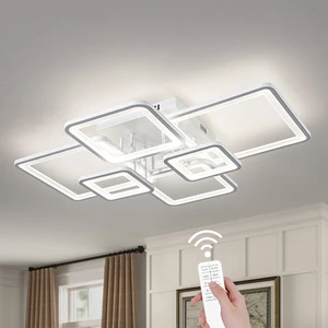 Shine LUEST Modern LED Ceiling Lights for Bedroom Dimmable Modern 6 Ring Square Ceiling Lights for Living Room with Remote Control White Bedroom Ceiling Lamp Fixures for Kitchen,Bathroom,Balcony Shine LUEST Modern LED Ceiling Lights for Bedroom Dimmable Modern 6 Ring Square Ceiling Lights for Living Room with Remote Control White Bedroom Ceiling Lamp Fixures for Kitchen,Bathroom,Balcony