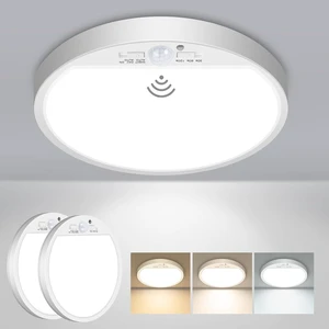 Slochi 2Pack Motion Sensor Ceiling Light Wired, 3000K/4000K/6500K Motion Sensor Light Indoor, 15W 1500LM 7 In Closet Lights Motion Sensored with Timer, Flush Mount Light for Hallway Wall Pantry, White Slochi 2Pack Motion Sensor Ceiling Light Wired, 3000K/4000K/6500K Motion Sensor Light Indoor, 15W 1500LM 7 In Closet Lights Motion Sensored with Timer, Flush Mount Light for Hallway Wall Pantry, White