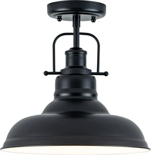 Zlepmlla Famrhouse Ceiling Light, Semi Flush Mount Light Fixture with Metal Dome Shade, Balck Ceiling Light for Hallway, Entryway,Kitchen Zlepmlla Famrhouse Ceiling Light, Semi Flush Mount Light Fixture with Metal Dome Shade, Balck Ceiling Light for Hallway, Entryway,Kitchen