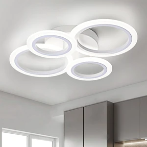 Modern LED Ceiling Light, White, 4 Rings Modern LED Ceiling Light, White, 4 Rings