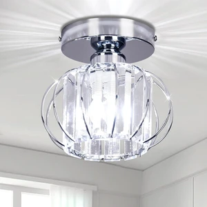 FRIXCHUR Chrome Small Crystal Chandelier, Flush Mount E26 Ceiling Light FRIXCHUR Chrome Small Crystal Chandelier, Flush Mount E26 Ceiling Light