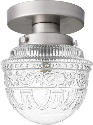 DSMJFU Brushed Nickel Semi Flush Mount Ceiling Light, Small Blowing Clear Glass Shade Ceiling Light Fixtures for Bedroom Closet Bathroom Hallway Kitchen DSMJFU Brushed Nickel Semi Flush Mount Ceiling Light, Small Blowing Clear Glass Shade Ceiling Light Fixtures for Bedroom Closet Bathroom Hallway Kitchen