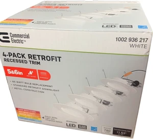 Commercial Electric 5/6 in. Matte White Integrated LED Recessed Trim 5-Ways Color Changing with Switch Commercial Electric 5/6 in. Matte White Integrated LED Recessed Trim 5-Ways Color Changing with Switch