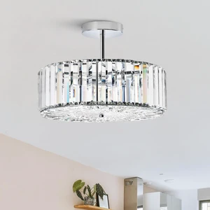 VONLUCE Crystal Light Fixture 15", 4-Light Semi Flush Mount Ceiling Light VONLUCE Crystal Light Fixture 15", 4-Light Semi Flush Mount Ceiling Light