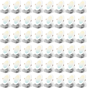 Amico 48 Pack 6 Inch 5CCT LED Ultra-Thin Recessed Ceiling Light, 1050LM Amico 48 Pack 6 Inch 5CCT LED Ultra-Thin Recessed Ceiling Light, 1050LM