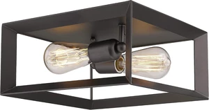 Emliviar 2-Light Ceiling Light, 12" Flush Mount Ceiling Lighting Fixture, Oil Rubbed Bronze Finish, 3040-2 ORB Emliviar 2-Light Ceiling Light, 12" Flush Mount Ceiling Lighting Fixture, Oil Rubbed Bronze Finish, 3040-2 ORB