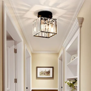 Black Modern Crystal Ceiling Light LED Square Crystal Chandeliers E26 Pendant Lighting Fixture for Hallway Kitchen Bedroom Living Room Entrance Corridor Black Modern Crystal Ceiling Light LED Square Crystal Chandeliers E26 Pendant Lighting Fixture for Hallway Kitchen Bedroom Living Room Entrance Corridor