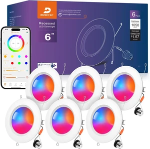 DUSKTEC Recessed Lighting 6 Inch,Smart Color Changing LED Can Light,1050LM DUSKTEC Recessed Lighting 6 Inch,Smart Color Changing LED Can Light,1050LM
