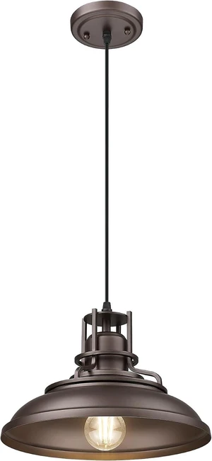 FEMILA Farmhouse Pendant Light,12" Barn Vintage Hanging Light Fixture for Kitchen Island, Adjustable Height,Oil Rubbed Bronze Finish, 4FY15-MP ORB FEMILA Farmhouse Pendant Light,12" Barn Vintage Hanging Light Fixture for Kitchen Island, Adjustable Height,Oil Rubbed Bronze Finish, 4FY15-MP ORB