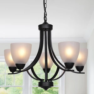 5 Light Shaded Contemporary Chandeliers with Alabaster Glass Black Rustic Light Fixtures Ceiling Hanging Mid Century Modern Pendant Lighting for Dining Room Foyer Bedroom Living Room 5 Light Shaded Contemporary Chandeliers with Alabaster Glass Black Rustic Light Fixtures Ceiling Hanging Mid Century Modern Pendant Lighting for Dining Room Foyer Bedroom Living Room