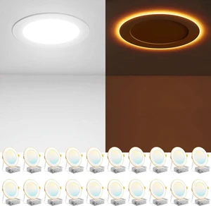 Amico 20 Pack 6 Inch LED Recessed Light with Night Light, 5CCT, 1100LM Amico 20 Pack 6 Inch LED Recessed Light with Night Light, 5CCT, 1100LM