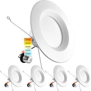LUXRITE 5/6 Inch LED Recessed Retrofit Downlight, 14W=90W, 1100 LM (4 Pack) LUXRITE 5/6 Inch LED Recessed Retrofit Downlight, 14W=90W, 1100 LM (4 Pack)