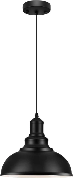 LOEHINLE Pendant Lighting Vintage Industrial Fixtures, Black Metal Farmhouse Lights, Ceiling Lamp for Kitchen Home Island Dining Room Bedroom, 11.4 inches LOEHINLE Pendant Lighting Vintage Industrial Fixtures, Black Metal Farmhouse Lights, Ceiling Lamp for Kitchen Home Island Dining Room Bedroom, 11.4 inches