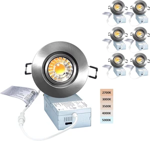 POPANU 3 Inch Gimbal LED Recessed Light 6 Pack,Adjustable Downlight, Nickel POPANU 3 Inch Gimbal LED Recessed Light 6 Pack,Adjustable Downlight, Nickel