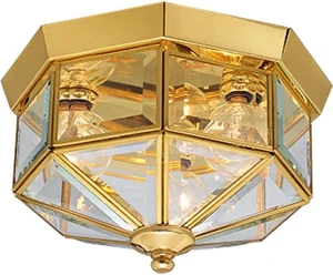 Progress Lighting 9.75" 3-Light Flush Mount Light, Polished Brass Progress Lighting 9.75" 3-Light Flush Mount Light, Polished Brass