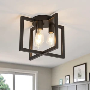 ZGLAOJT 3-Lights Ceiling Light Fixture,Industrial Black Semi Flush Mount Chandelier,Ceiling Lighting for Kitchen Living Room Bedroom Farmhouse Hallway Foyer ZGLAOJT 3-Lights Ceiling Light Fixture,Industrial Black Semi Flush Mount Chandelier,Ceiling Lighting for Kitchen Living Room Bedroom Farmhouse Hallway Foyer