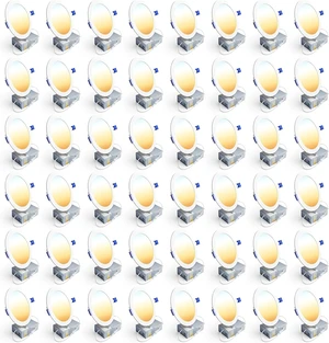Ensenior 48 Pack 6 Inch LED Recessed Light, 5CCT Dimmable Canless Wafer Ensenior 48 Pack 6 Inch LED Recessed Light, 5CCT Dimmable Canless Wafer