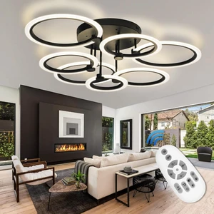 Modern LED Ceiling Light 7 Rings Dimmable Fixtures with Remote Black Close to Ceiling Light 31.8" 130W 3000K-6500K Flush Mount Ceiling Lamp for Living Room,Bedroom,Kitchen Modern LED Ceiling Light 7 Rings Dimmable Fixtures with Remote Black Close to Ceiling Light 31.8" 130W 3000K-6500K Flush Mount Ceiling Lamp for Living Room,Bedroom,Kitchen