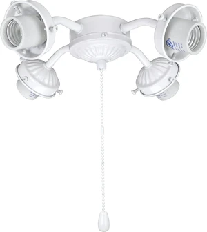 Aspen Creative 22003-21, Four-Light Ceiling Fan Fitter Light Kit with Pull Chain, Painted White Aspen Creative 22003-21, Four-Light Ceiling Fan Fitter Light Kit with Pull Chain, Painted White