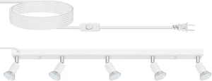 AUQUEE Plug in Track Light, White, 30", 5 Way GU10 Track Ceiling Lighting AUQUEE Plug in Track Light, White, 30", 5 Way GU10 Track Ceiling Lighting