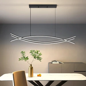 Modern Chandelier, Linear Pendant Light LED Dimmable Hanging Light Fixture, 3000K-6500K with Remote Control (Black, 47IN) Modern Chandelier, Linear Pendant Light LED Dimmable Hanging Light Fixture, 3000K-6500K with Remote Control (Black, 47IN)