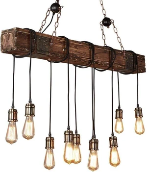 10-Lights Rustic Farmhouse Wood Beam Chandeliers for Dining Room 10-Lights Rustic Farmhouse Wood Beam Chandeliers for Dining Room