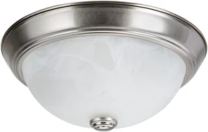 Aspen Creative 63013-1A Two-Light Flush Mount in Brushed Nickel with White Alabaster Glass Shade, 11" Diameter Aspen Creative 63013-1A Two-Light Flush Mount in Brushed Nickel with White Alabaster Glass Shade, 11" Diameter