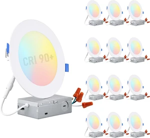 TORCHSTAR 12-Pack 5CCT 6 Inch Ultra-Thin LED Recessed Light, CRI90 12W TORCHSTAR 12-Pack 5CCT 6 Inch Ultra-Thin LED Recessed Light, CRI90 12W