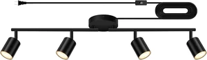 Plug in Track Lighting LED, Track Lighting Fixtures Ceiling, Black 4-Light Kitchen Light Kit, Plug in Wall Light with 14.8ft Power Cord, Rotatable Ceiling Spotlight for Bedroom(GU10 Socket, NO Bulb) Plug in Track Lighting LED, Track Lighting Fixtures Ceiling, Black 4-Light Kitchen Light Kit, Plug in Wall Light with 14.8ft Power Cord, Rotatable Ceiling Spotlight for Bedroom(GU10 Socket, NO Bulb)