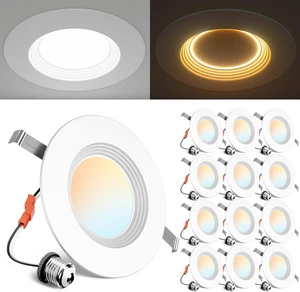 Ensenior 12 Pack 5/6 Inch 5CCT LED Recessed Lighting with Night Light Ensenior 12 Pack 5/6 Inch 5CCT LED Recessed Lighting with Night Light