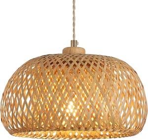 Bamboo Pendant Light Fixture One-Light Adjustable Boho Basket Handmade Woven Pendant Lighting for Kitchen Island Sink Farmhouse Dining Room Bamboo Pendant Light Fixture One-Light Adjustable Boho Basket Handmade Woven Pendant Lighting for Kitchen Island Sink Farmhouse Dining Room
